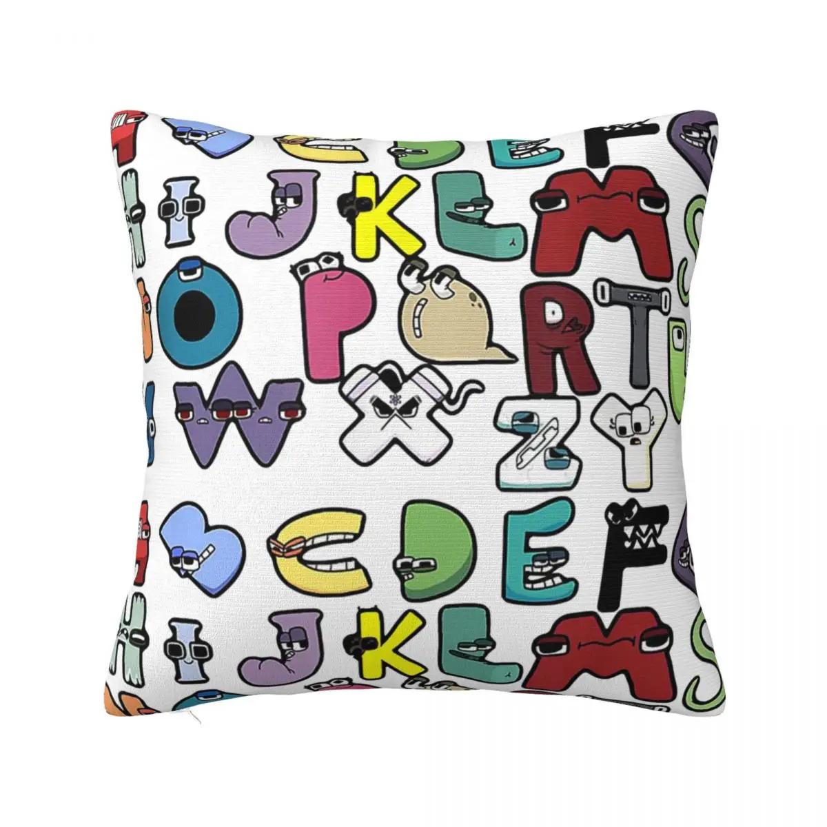 

Костюм для мальчиков с буквами алфавита, квадратные наволочки из полиэстера для домашнего обучения, 26 букв, наволочка для подушки, милый декор, наволочка 45*45 30x30cm