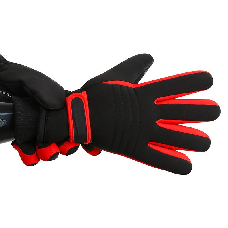 Winter Skiing Gloves for Men  Thickened with Fleece  Outdoor Cycling Windproof and Cold Proof  Touch Screen  Fashionable Five Finger Warm Gloves