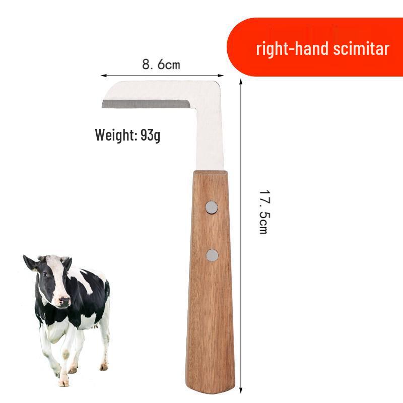 Veterinary Hoof Trimming Tool Set: L-Shaped Knife, Straight Knife, Pliers for Cow, Horse, Sheep & Donkey. Left & Right Hand Use.