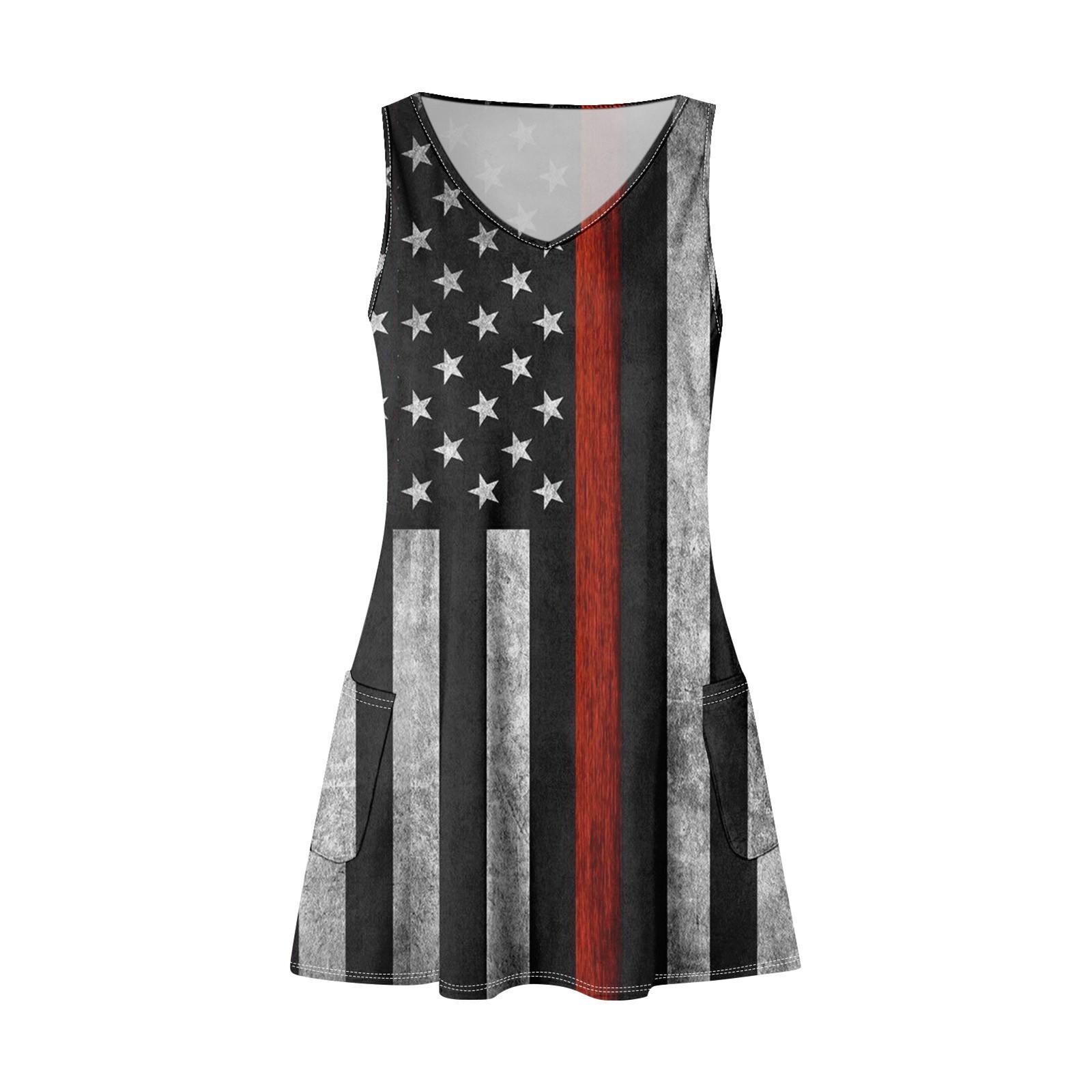 Женское повседневное платье с принтом для независимого дня — фото 4