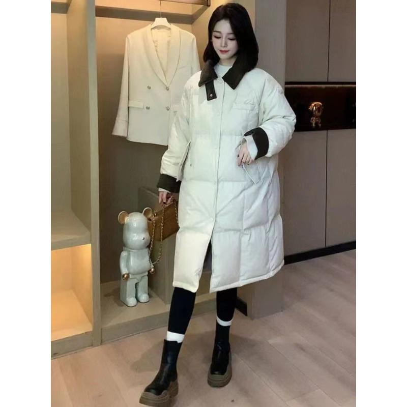 Thickened Corduroy Winter Coat Loose Keep Warm Long Cotton Jacket