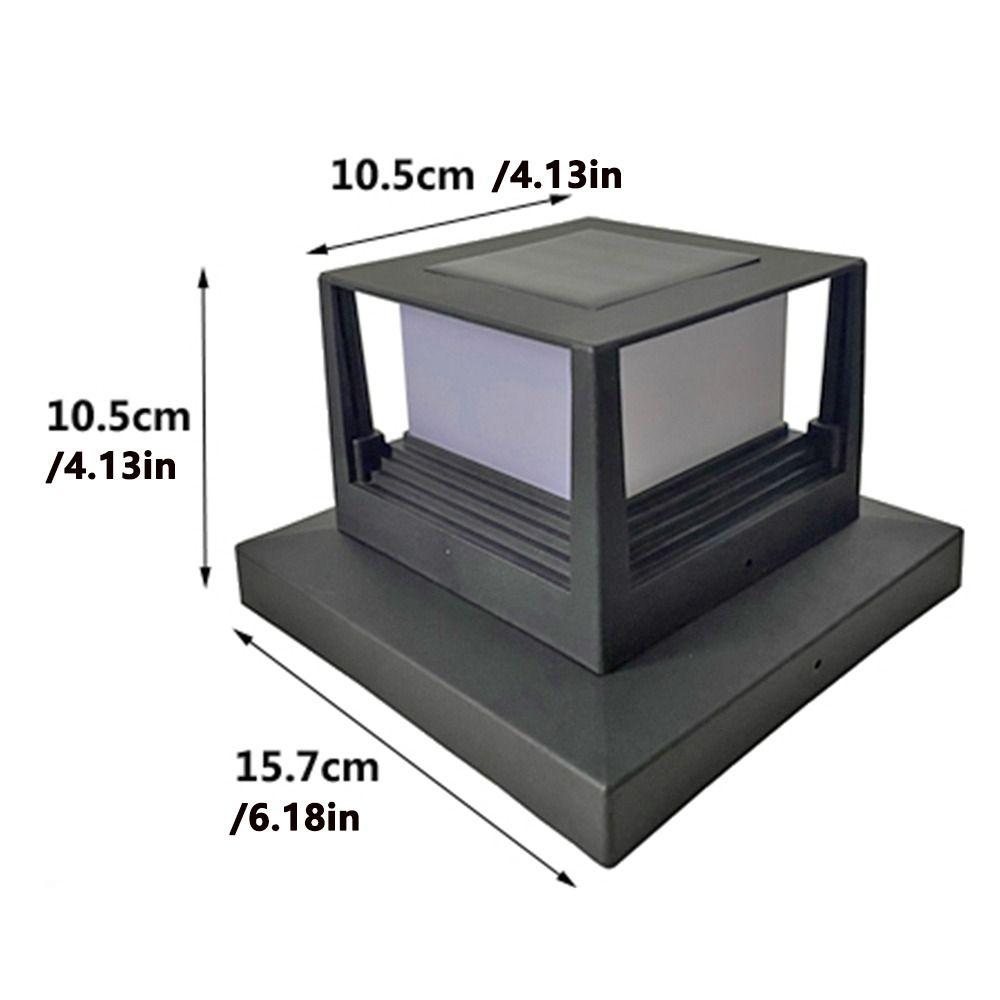 Waterproof Solar Column Light Square Fence Post Light Deck Cap Fence Gate Pillar Lamp Fence Gate