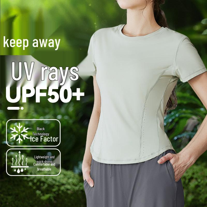 

Ice Feel Women s UPF50+ Quick-Dry UV Protection Short-Sleeve Sports T-Shirt Medium