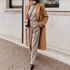 2026 Autumn/Winter Women's Double-Breasted Slim Fit Long Sleeve Turn-Down Collar Jacket