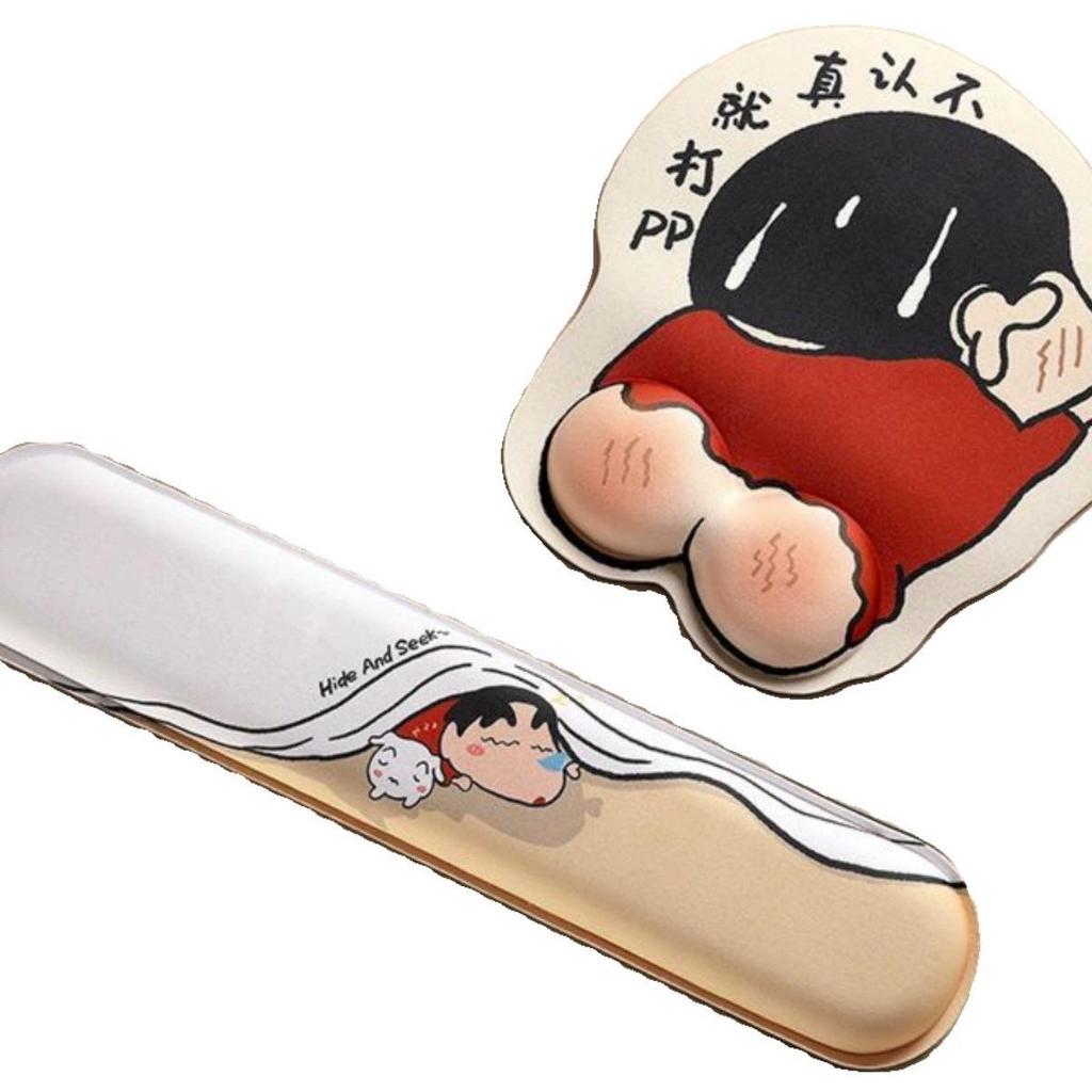Tegneserie Crayon Shin-chan Sklisikker Håndleddsstøtte Musematte og Håndleddsstøtte for Tastatur