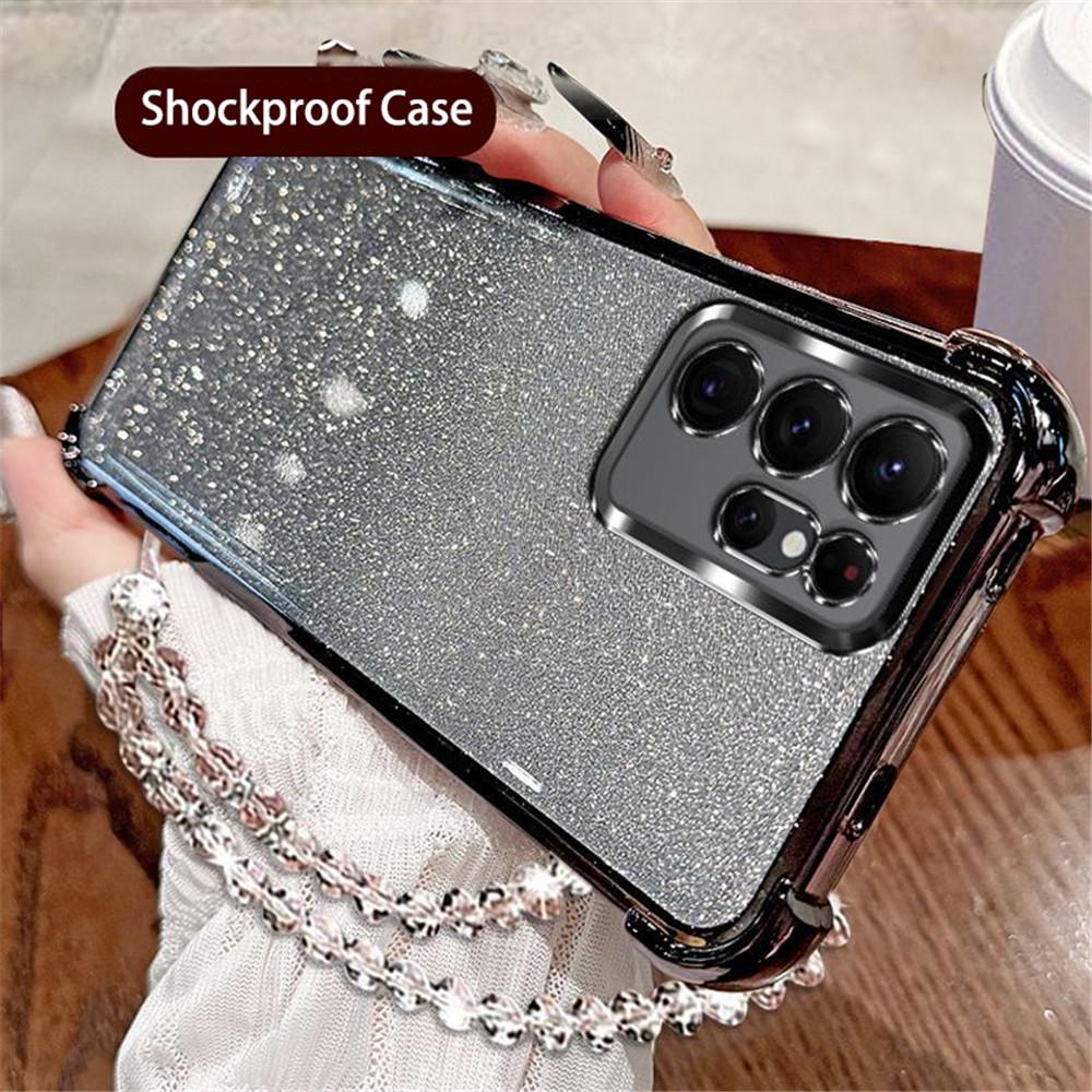 

Роскошный градиентный блестящий противоударный чехол для Samsung A53 A52 A32 A13 A23 A33 A73 A12 A22 A03Core A51 с кристальным браслетом For Samsung A13 (4G)