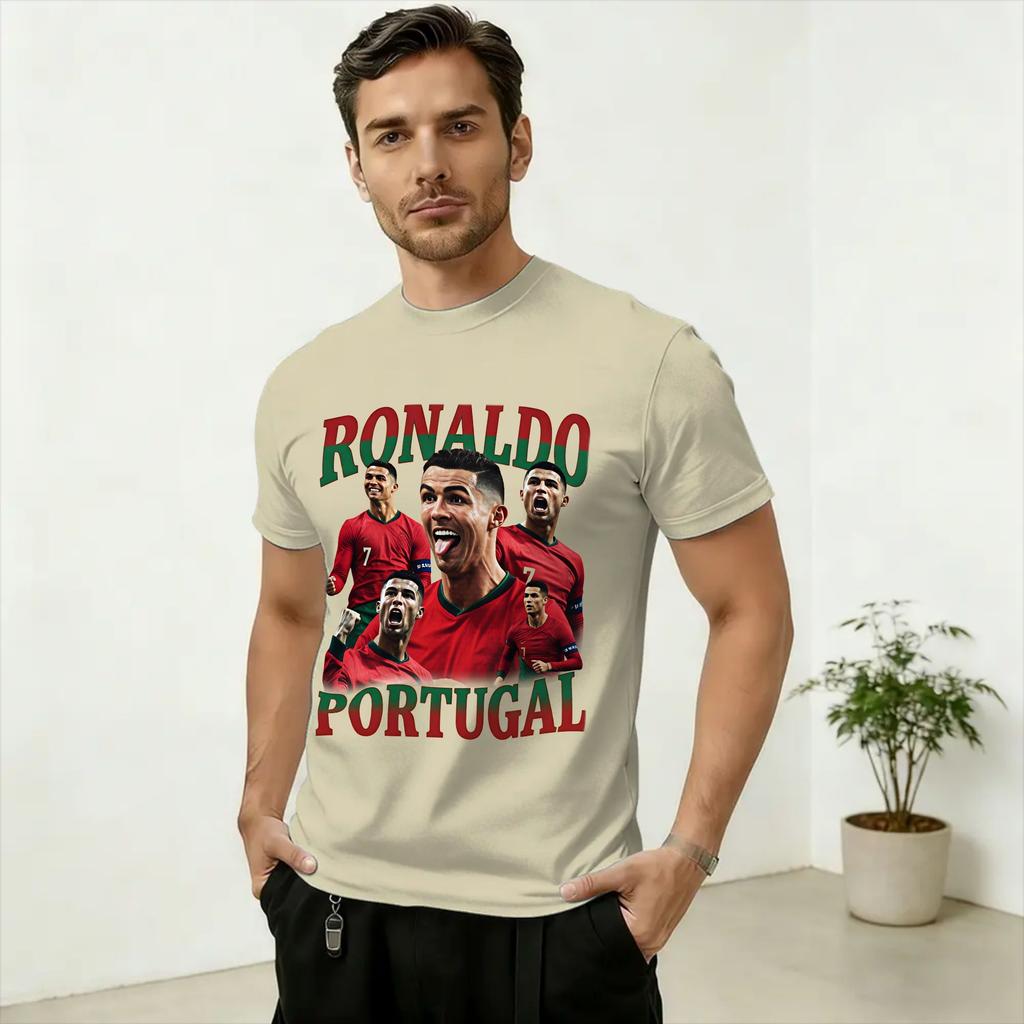 Football Legend 2026 Ronaldo TShirts for Unisex Novelty Cotton Tees Round Collar Short Sleeve T Shirt Big Size Clothes