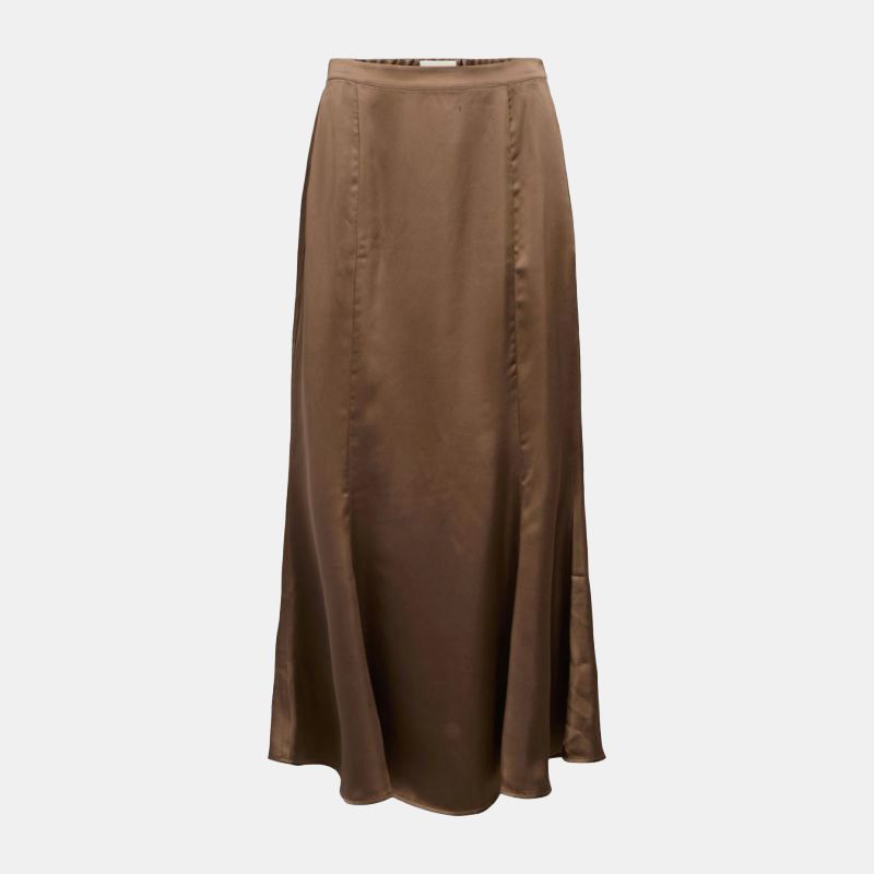 Jupe longue droite effet satiné Femme OBJECT