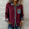 Women Denim Patchwork Knitted Sweater Turn-down Collar Button Top Cardigan Winter Long Sleeve Knitwear Shirt Outerwears Jackets