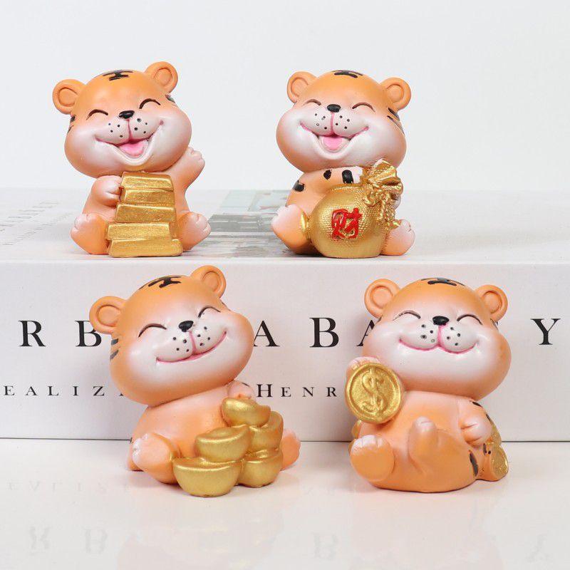 2022 Cny Chinese New Year Home Decorative Tiger Figurines With Creative Resin Design