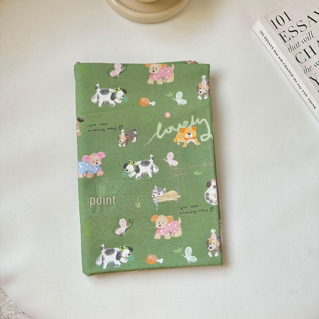 100% Cotton Twill Cartoon Puppy & Butterfly Print Women's & Children's Sleepwear Dress/Handbag