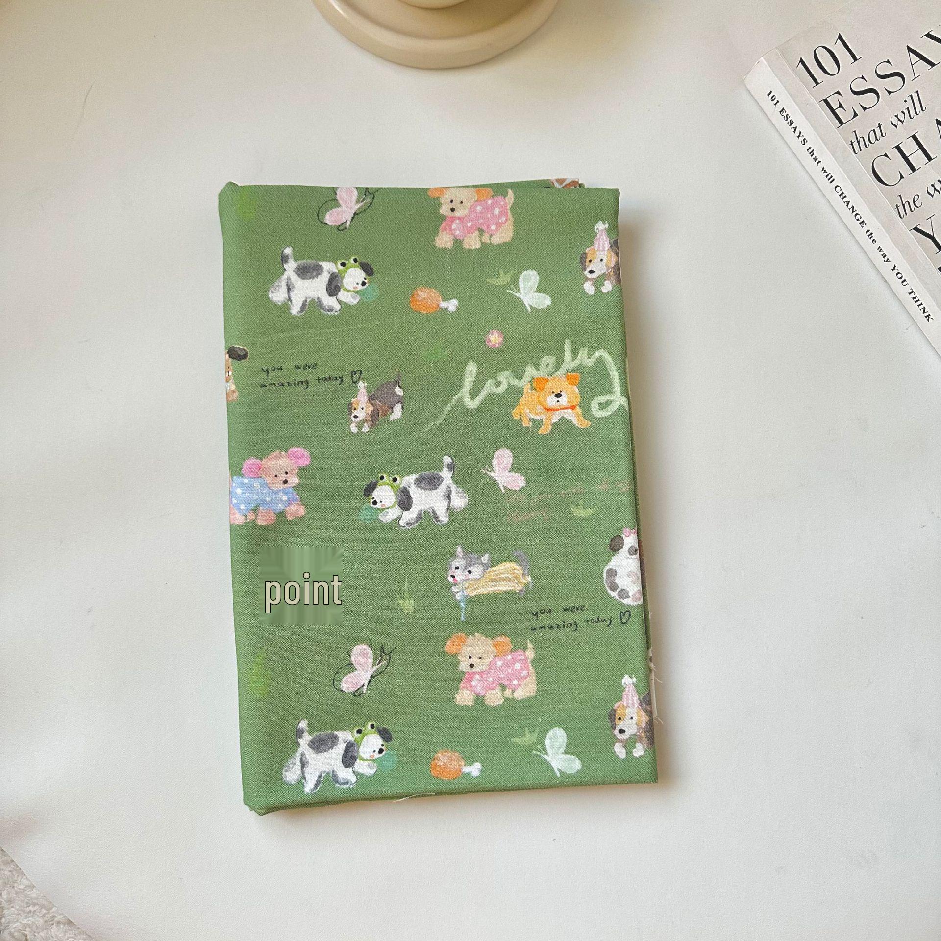 

100% Хлопковый Твил Мультяшный Принт Щенок и Бабочка Женская и Детская Одежда для Сна Платье/Сумка 95 cm зелёный