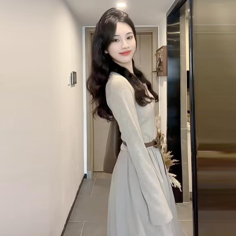 New Autumn Popular Style Long-sleeved Dress Women's Clothing Early Autumn Temperament High-end Long Dress