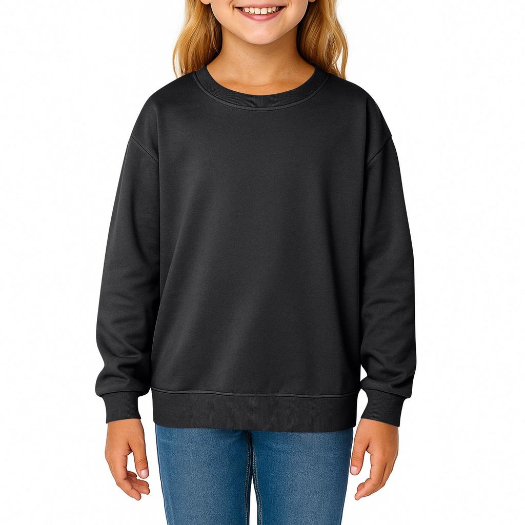 Dziecięca Moda Jednolity Kolor Długi Rękaw Okrągły Dekolt Bluza Z Kieszeniami Casualowa Bluza Top Dla Dorosłych