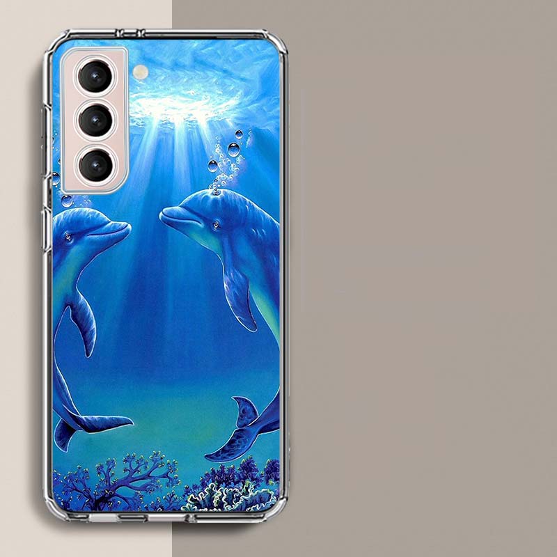 Deep sea turtle dolphin landscape Phone Case For Galaxy A14 A24 A34 A54 Samsung A02S A12 A22 A32 A42 A52 A72 A13 A33 A53 5G A03