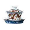 Hand-Painted Dragon Ceramic Gaiwan Tea Set