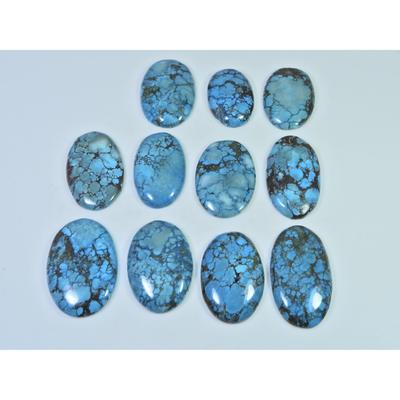 Colour Enhanced Magnesite Turquoise Oval Cabochon Loose Gemstone 11Pcs Lot C-2082