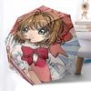 1pc Cardcaptor Sakura Outdoor Umbrella - Automatic Opening/Closing, Portable 3-Fold Design with 8-Bone Iron Frame - Perfect Gift for Fans, Travelers,