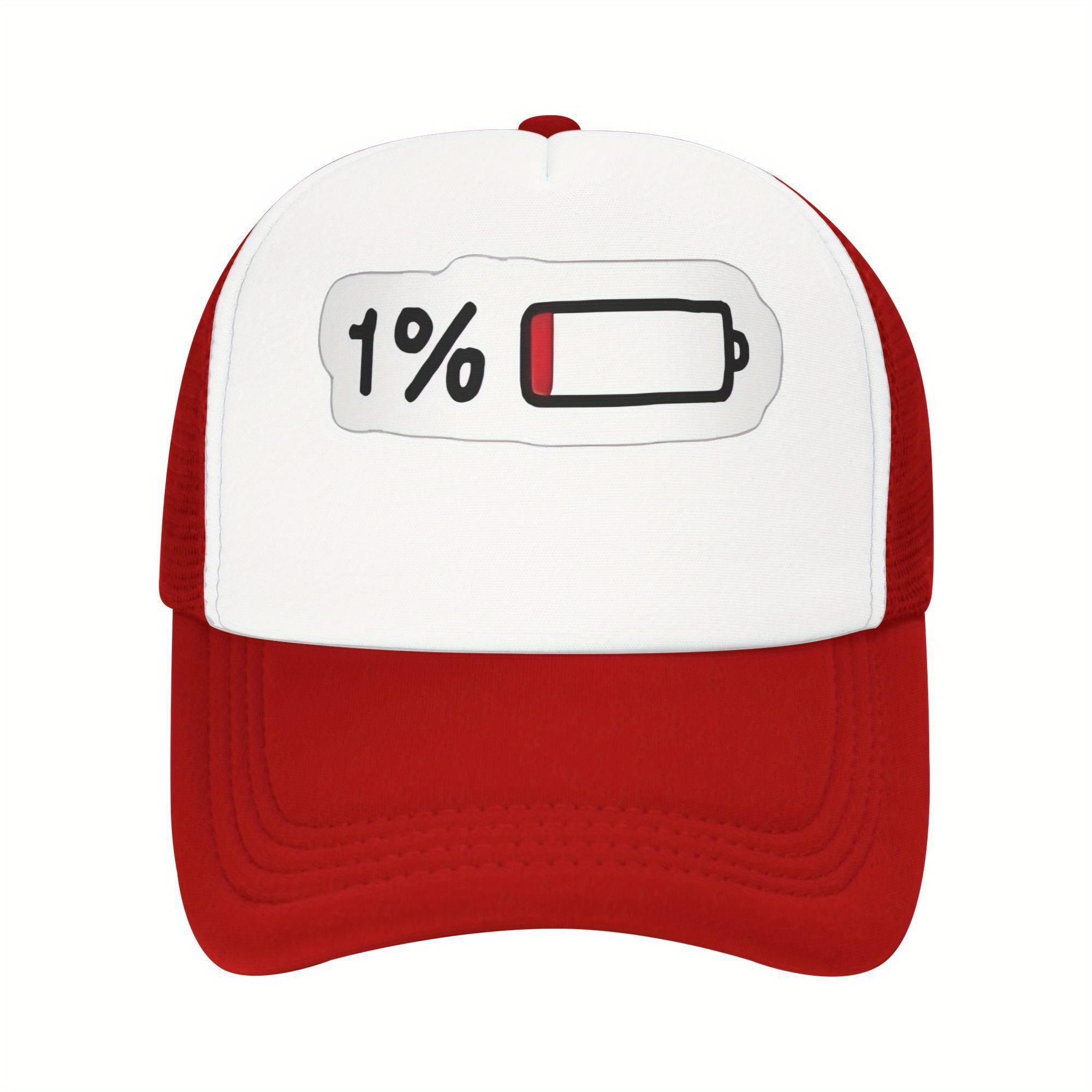 

Low Battery 1 Percent Graphic Trucker Hat Breathable Mesh Adjustable Snapback Casual Cap One Size