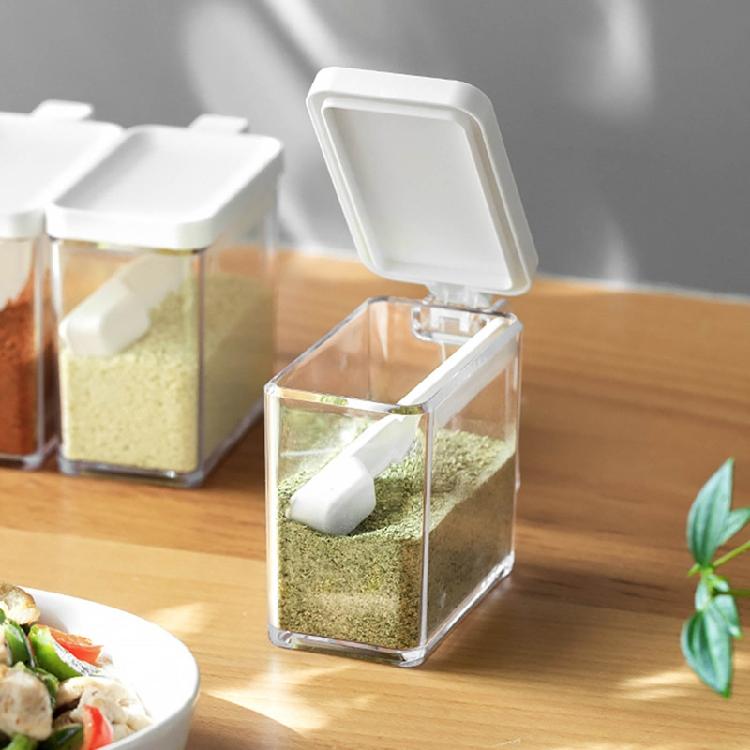 Seasoning Box with Cover and Spoon Seasoning Rack with Cover and Spoon Household