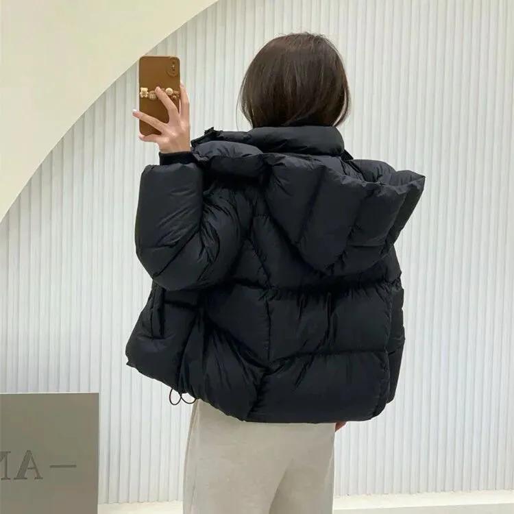 Giacca Cappotto Invernale Solido da Donna Capispalla con Cappuccio da Donna Parka Imbottito Spesso Cappotto Caldo da Donna Top