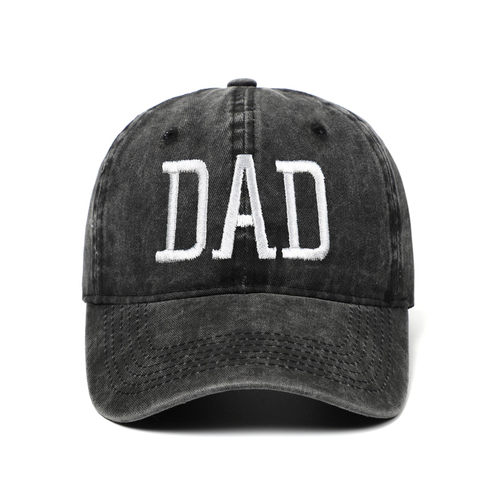 Embroidered DAD MOM Washed Cotton Baseball Cap for Outdoor Sports One Size