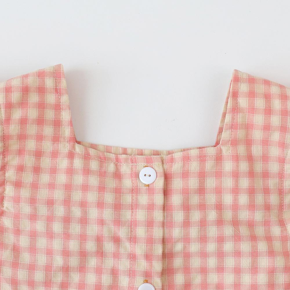 Summer Girls Plaid Camisole Dress Two Piece Set Trendy Toddler Baby Cool Outfit Fashion Children Clothing