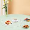 Clear Polished Acrylic Round Serving Tray with Handles, Spill-Proof & Scratch-Resistant, Freestanding Display Tray for Kitchen
