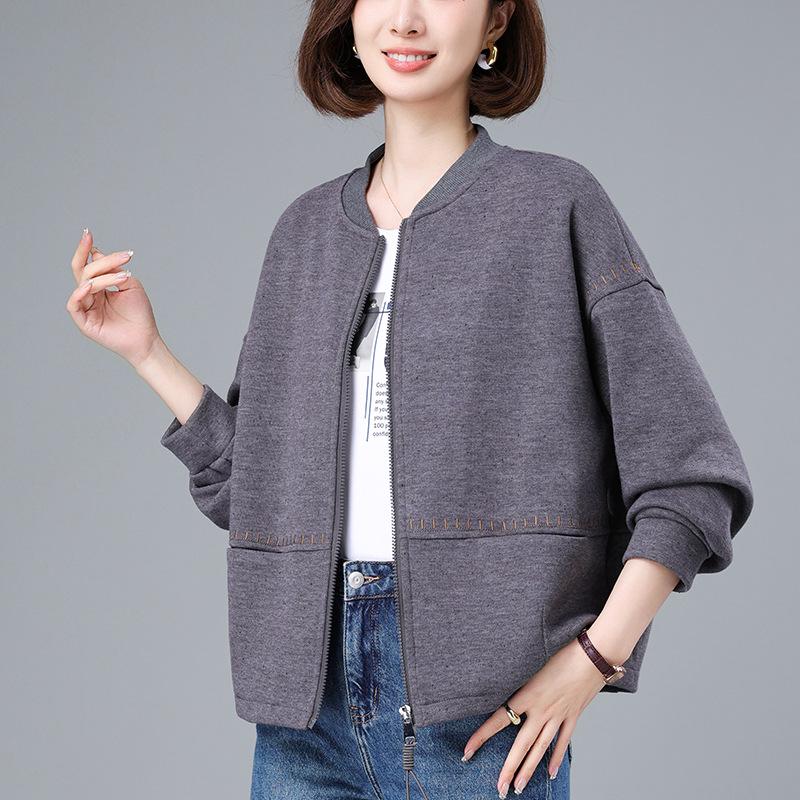 Middle-aged Women's Casual Baseball Jacket - 2025 Spring/Autumn New Style