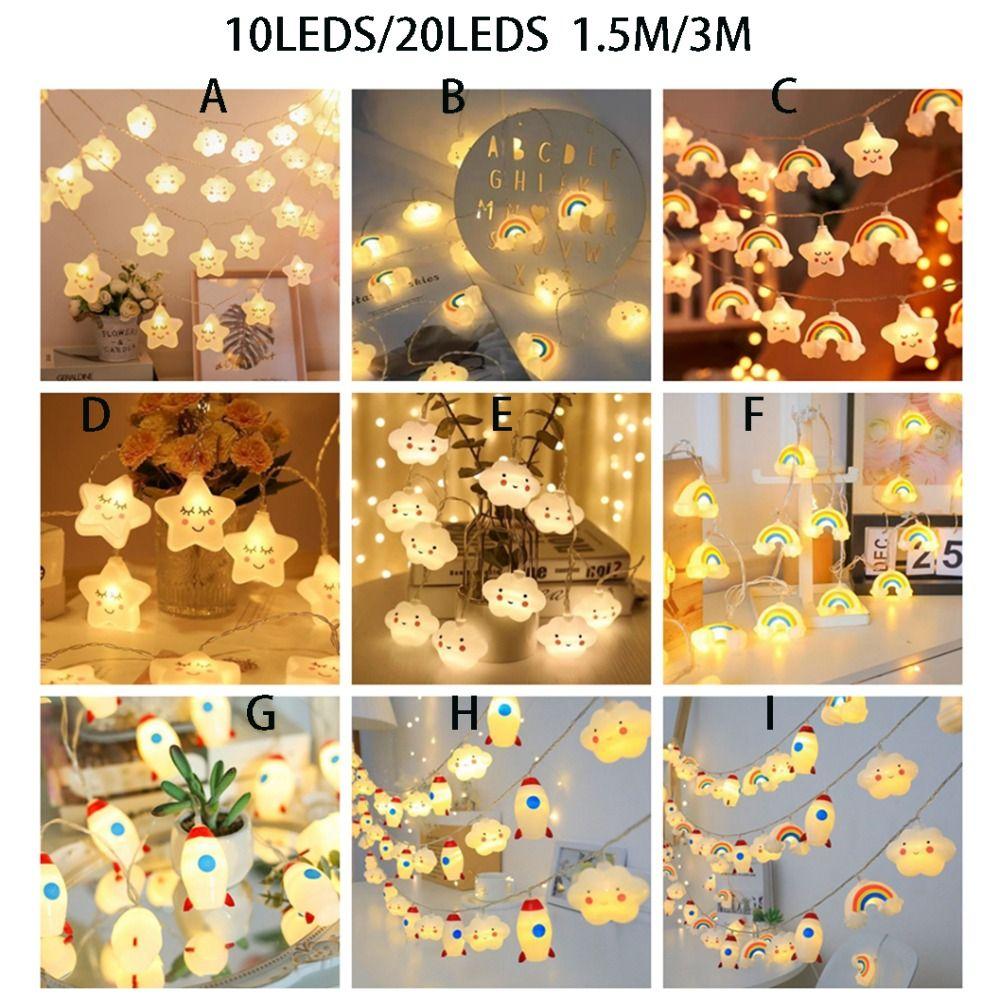 Creative Atmosphere Light Cloud Star Rainbow Night Light Garland Lamp  Hoilday