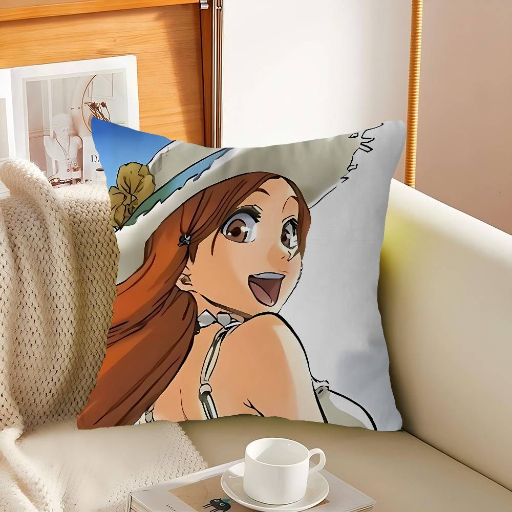 

Inoue Orihime Pillow Covers Cartoon Sofa Decorative Home Double-sided Printing Short Plush Cute Cushion Cover 12x12Inch