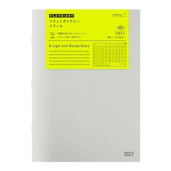 Midori Flat Diary Notebook Refill 2027 A5 Monthly (Starts October 2026)