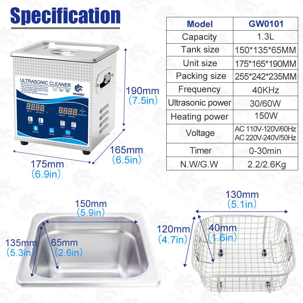 

Industrial Ultrasonic Cleaner for Laboratory Use - High Power, Small Size, Ideal for Degreasing and Rust Removal
