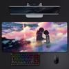 Sweet Romantic Anime Yyour Name Mouse Pad Large Gaming Mousepad With Stitched Edges Thickened Desk Mat Pc