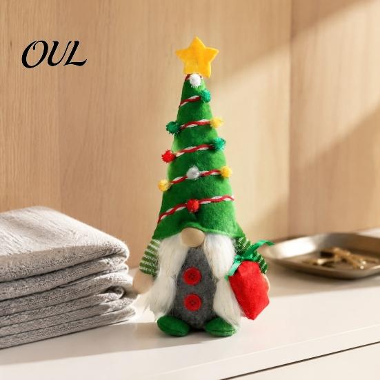 Christmas Tree Shaped Gnomes Gnome Plush Figurines, Soft Fabric Handmade Doll, Snowflake Whimsical Holiday Ornament Set And for Farmhouse Tabletop