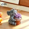 Small Planter Cute Elephant Planter, Animal Flower Pot, Weatherproof Indoor Outdoor Thickened Cactus Air Plant Holder for Home Office Desktop