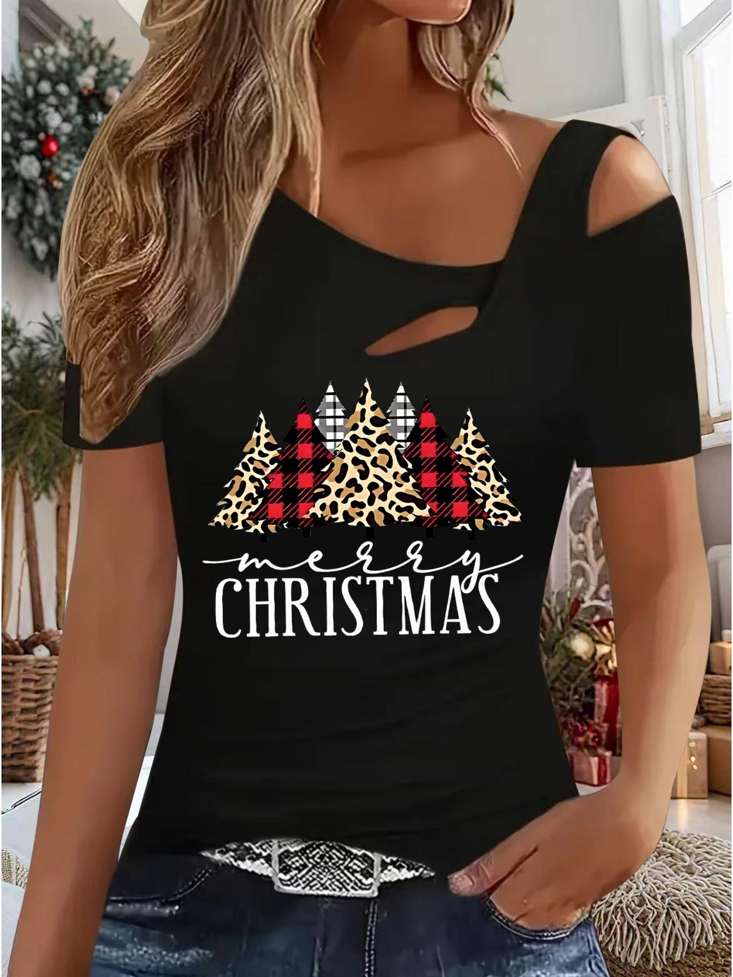 

Женский Новый Повседневный Топ Рождество Хэллоуин Рождественский Подарок Топы Рубашка Блузка XXL чёрный