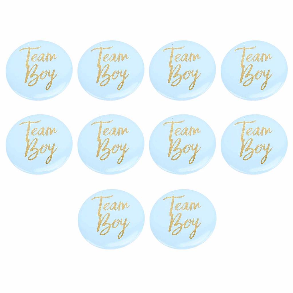 10Pcs Gender Reveal Button Pins Tinplate Baby Shower Party Favors Decoration Supplies