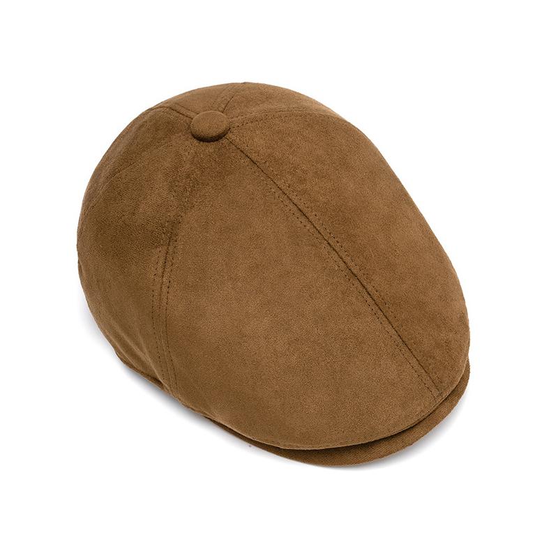 Autumn Winter Berets Men Women Suede Solid Color Cap Octagonal Cap British Newsboy Cap Painter Forward Cap
