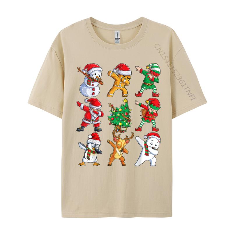 Dabbing Santa Elf Friends Christmas Men Xmas Dab Funny Normal Print Men Tshirt Cotton Fabric Luxury Designer T-Shirts For Men