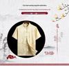 Silk Satin Dragon Tang Suit: Short-Sleeve Hanfu Shirt for Middle-Aged & Elderly Men, Lay Buddhist Attire with Frog Buttons