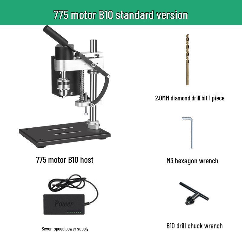 Mini-Bohrständer mit variabler Drehzahl: Kompakte Gleichstrom-Elektrobohrmaschine für präzise Bohrungen zu Hause.