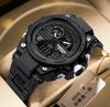 BINBOND LED Digital Watch Men Waterproof Luminous Double Display Quartz Wristwatches Men's Fashion Silicone Band Man Watches