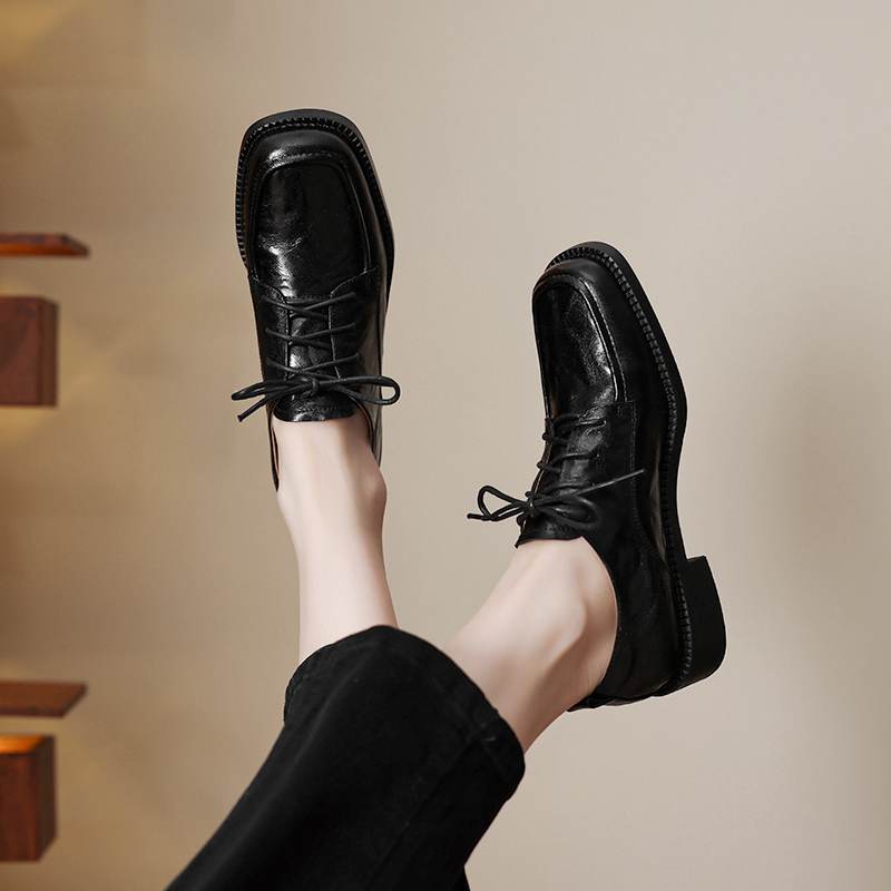 Krazing Pot Sheepskin Round Toe Size 42 Loafers Med Heels Lace Up Size 41 Rome Gladiator Autumn Pumps