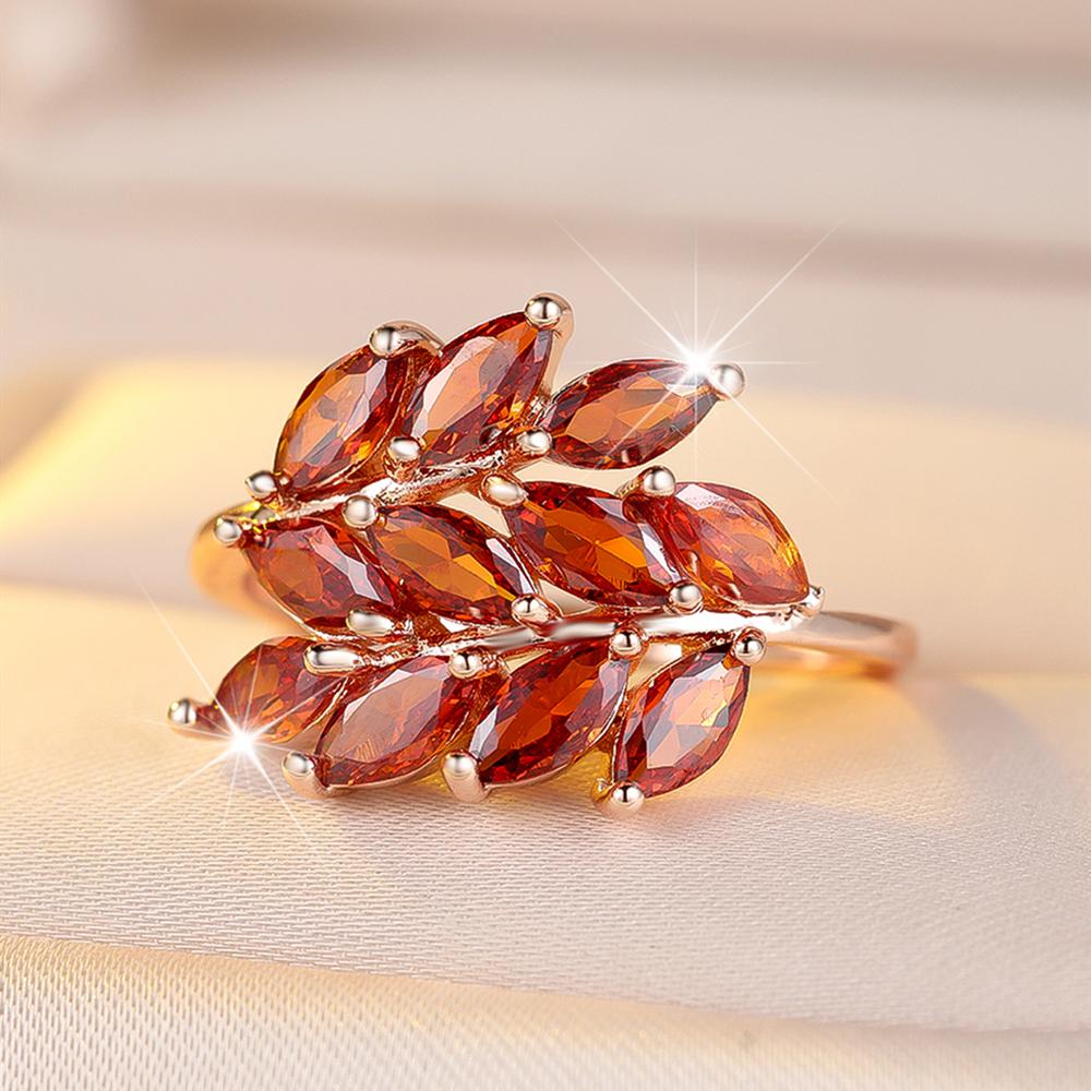 

Модное кольцо с красным цирконом в виде листа, повседневное, юбилейное, подарочное для женщин 10 красный