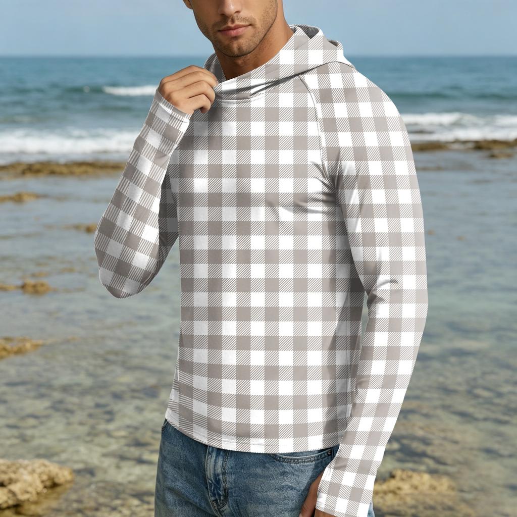 Herren UPF50+ Sonnenschutz-Kapuzenpullover Leichte Schnelltrocknende Langarm-Kapuzenjacke für Outdoor-Aktivitäten mit Atmungsaktivem Stoff und Bequemer Passform