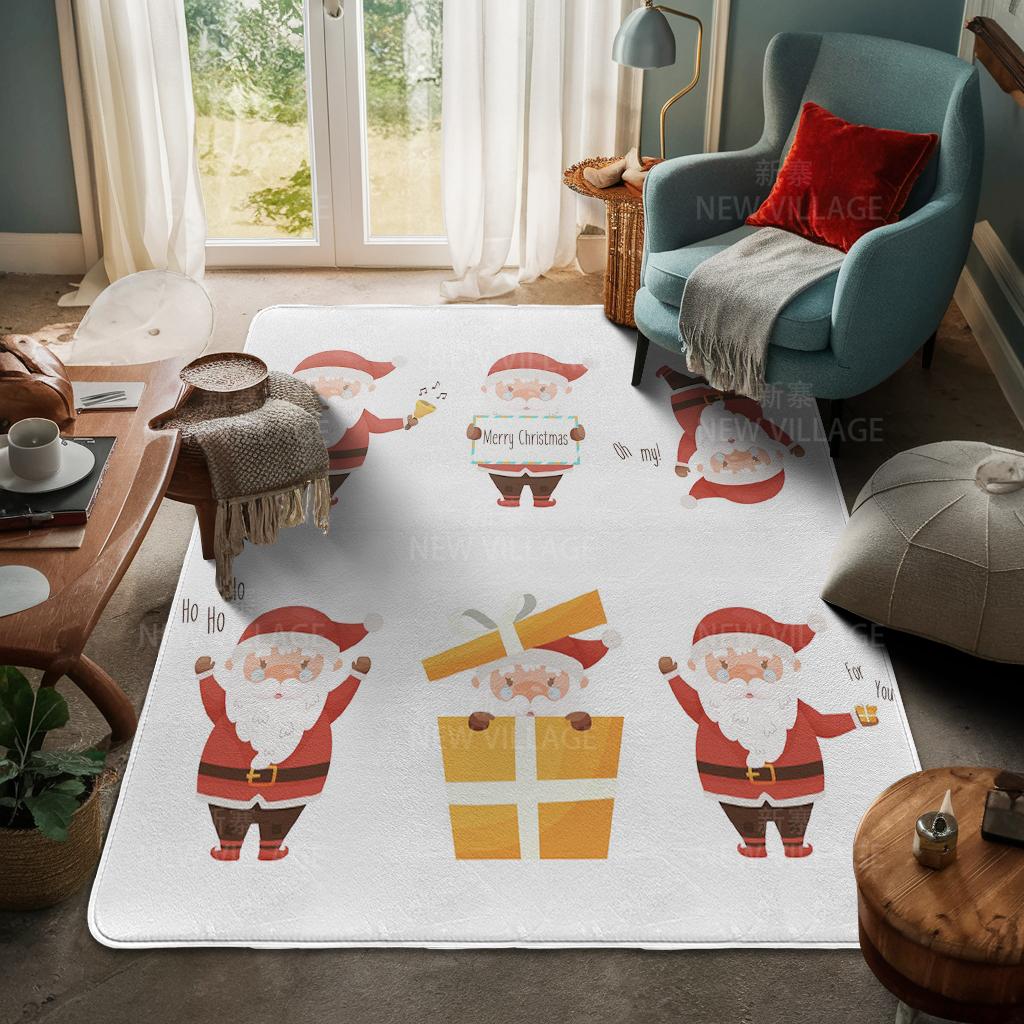 House Entrance Carpet Home Door Mat Living Room Bath Foot Bathroom Non-slip Water Absorption Rugs Bath Merry Christmas Winter