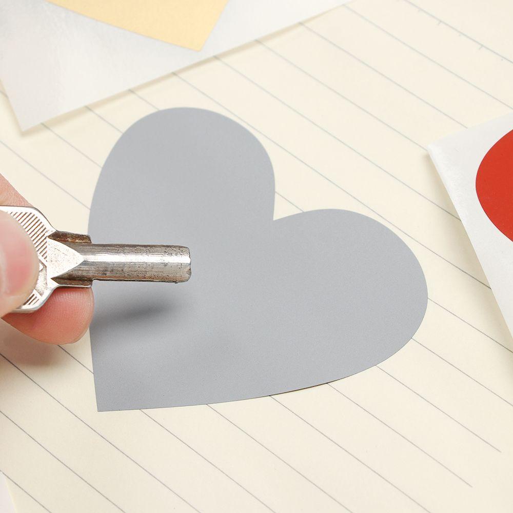 50Pcs Love Heart Pentagram Shape Scratch Card Coating Sticker DIY Postcard Self-adhesive Scratch Coating Stickers Message Card