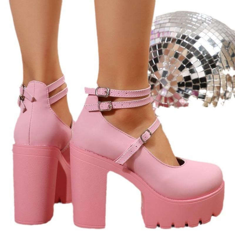 Fashion Women Sandals 2025 Mary Janes Shoes Platform Fashion High Heel Sandals Women Summer New Lolita Shoes Chunky Pumps Zapatos Mujer