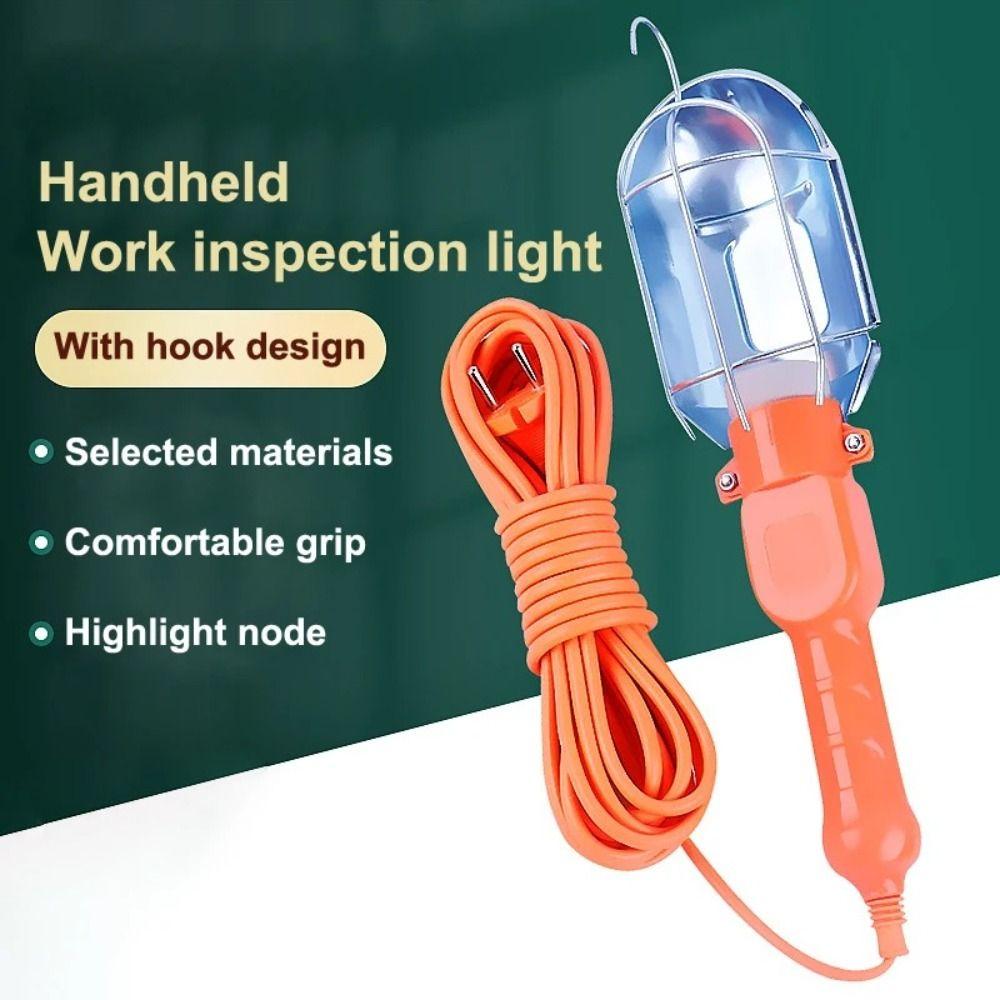 Long-Lasting Durability Inspection Lamp Iron Cover Portable Repair Light for EU/UK Car Maintenance